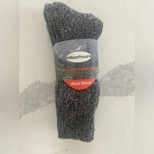Wearproof Wool 3 Pack Warm Thick Outdoor Work Socks Gray Men’s Shoe Sz 6-12 NWT‎